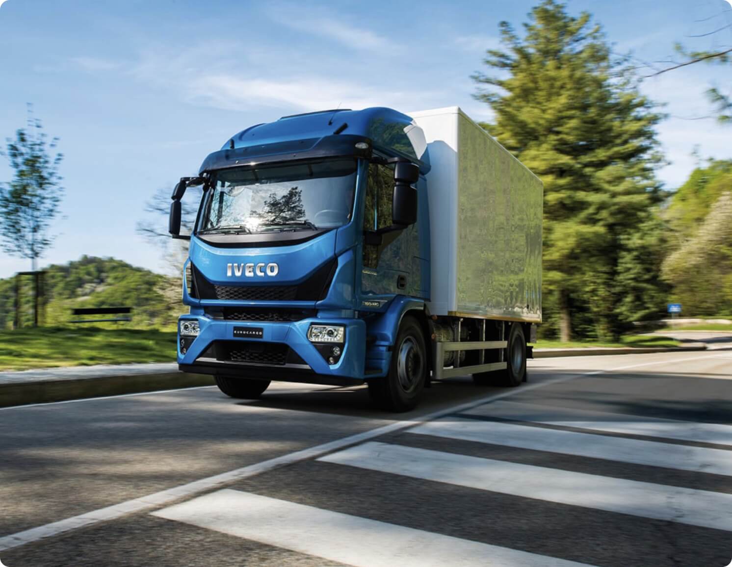 IVECO Eurocargo driving down the road