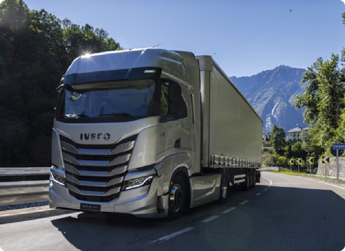 IVECO S-Way natural gas driving down the road