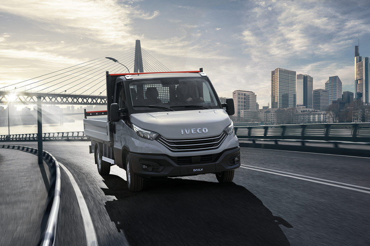 IVECO Chassis cab driving down the road