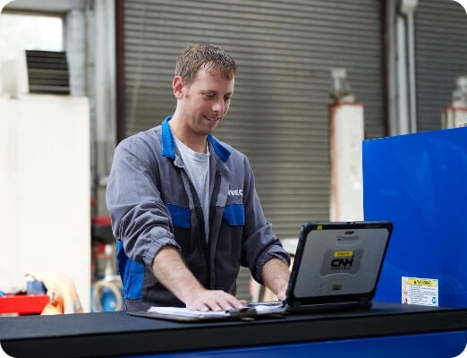 Technician on laptop