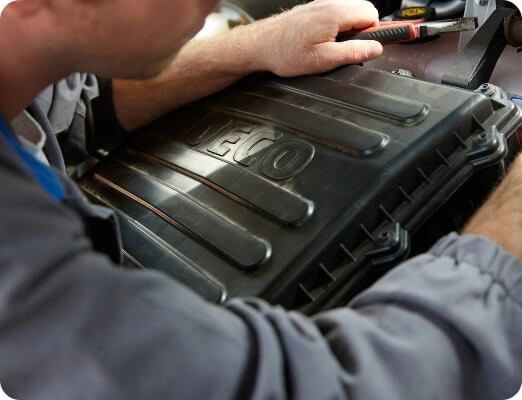 IVECO technician working on truck