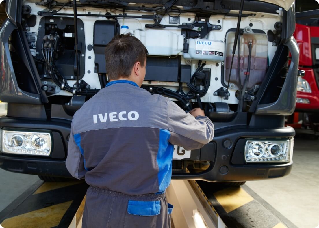 IVECO in the engine bay of truck